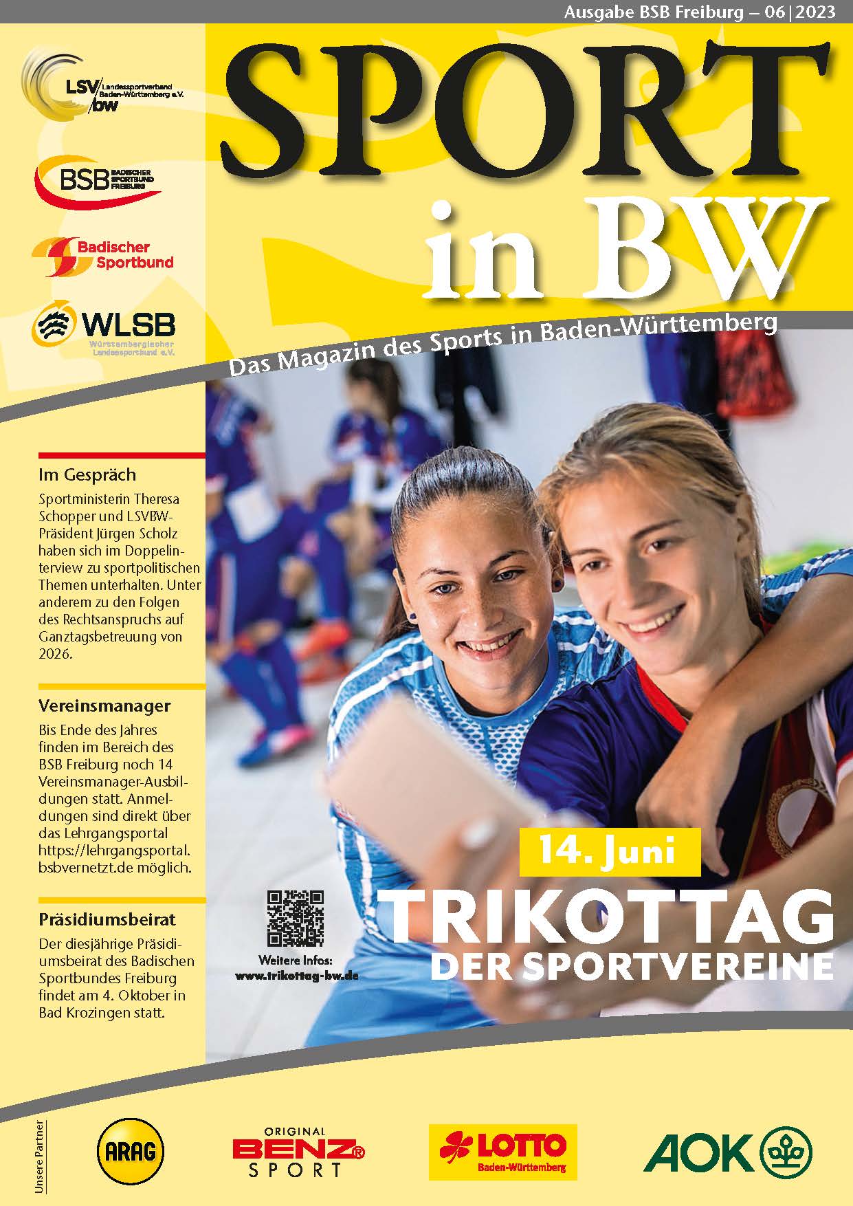 Cover Magazin Sport in BW - Trikottag