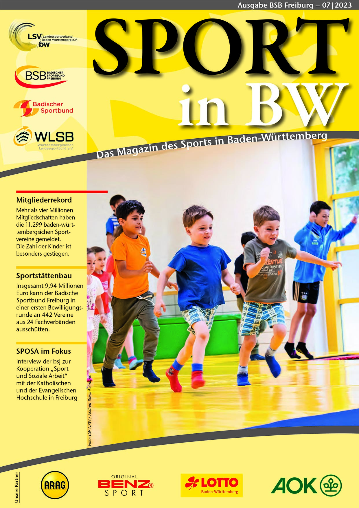 Cover Magazin Sport in BW - Kindersport